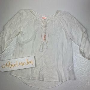 Moon Stitchfix White Peasant Blouse